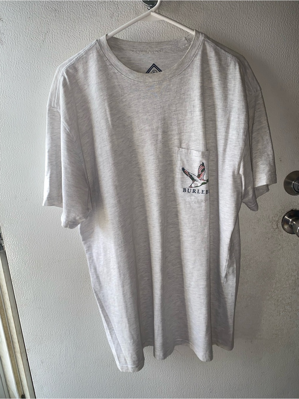 BURLEBO Light Heather Gray Pocket Tee
